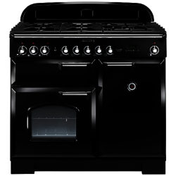 Rangemaster Classic Deluxe 100 Dual Fuel Range Cooker Gloss Black
